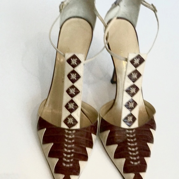 Alexandra Neel leather t-strap heels size 41, fits like 11. Made in Italy - Picture 8 of 11